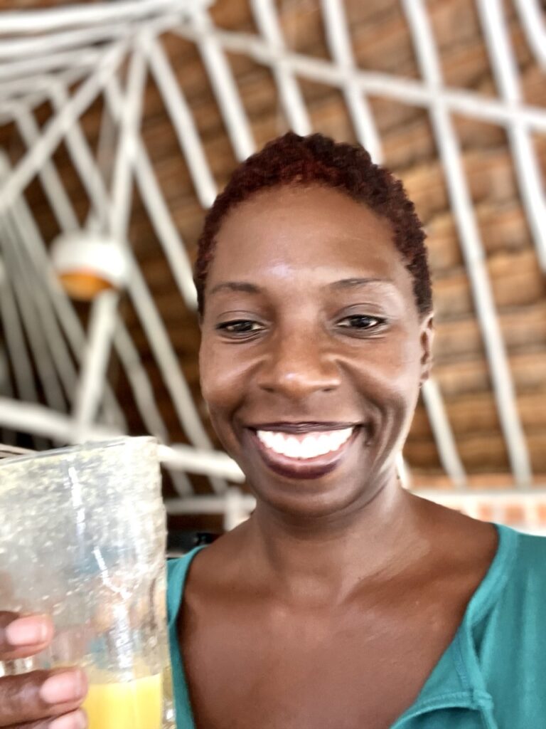 Woman with empty cup